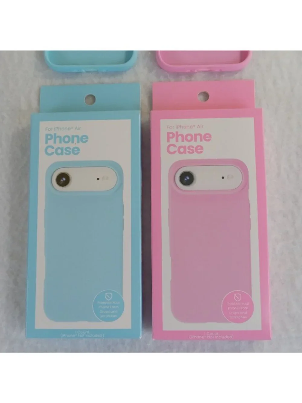 2-Pack Slim TPU Phone Case for iPhone Air Blue Pink Wireless Charging Compatible